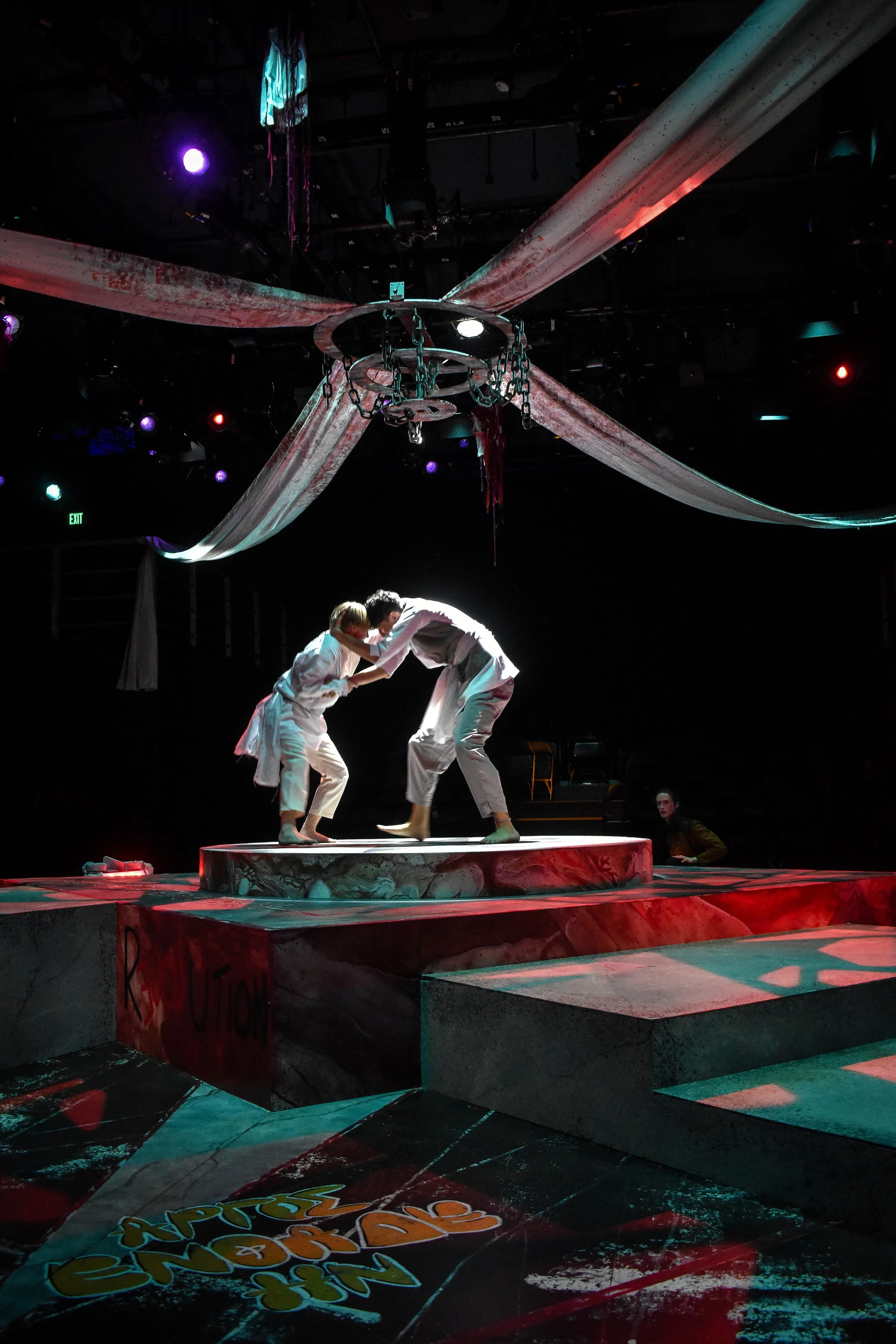 Oct.-Nov. 2025 - I attend various run through rehearsals of the show as the cast nears opening. At each, I act as a second set of eyes for the director, providing comments on thematic clarity and connection between the show's design and action.