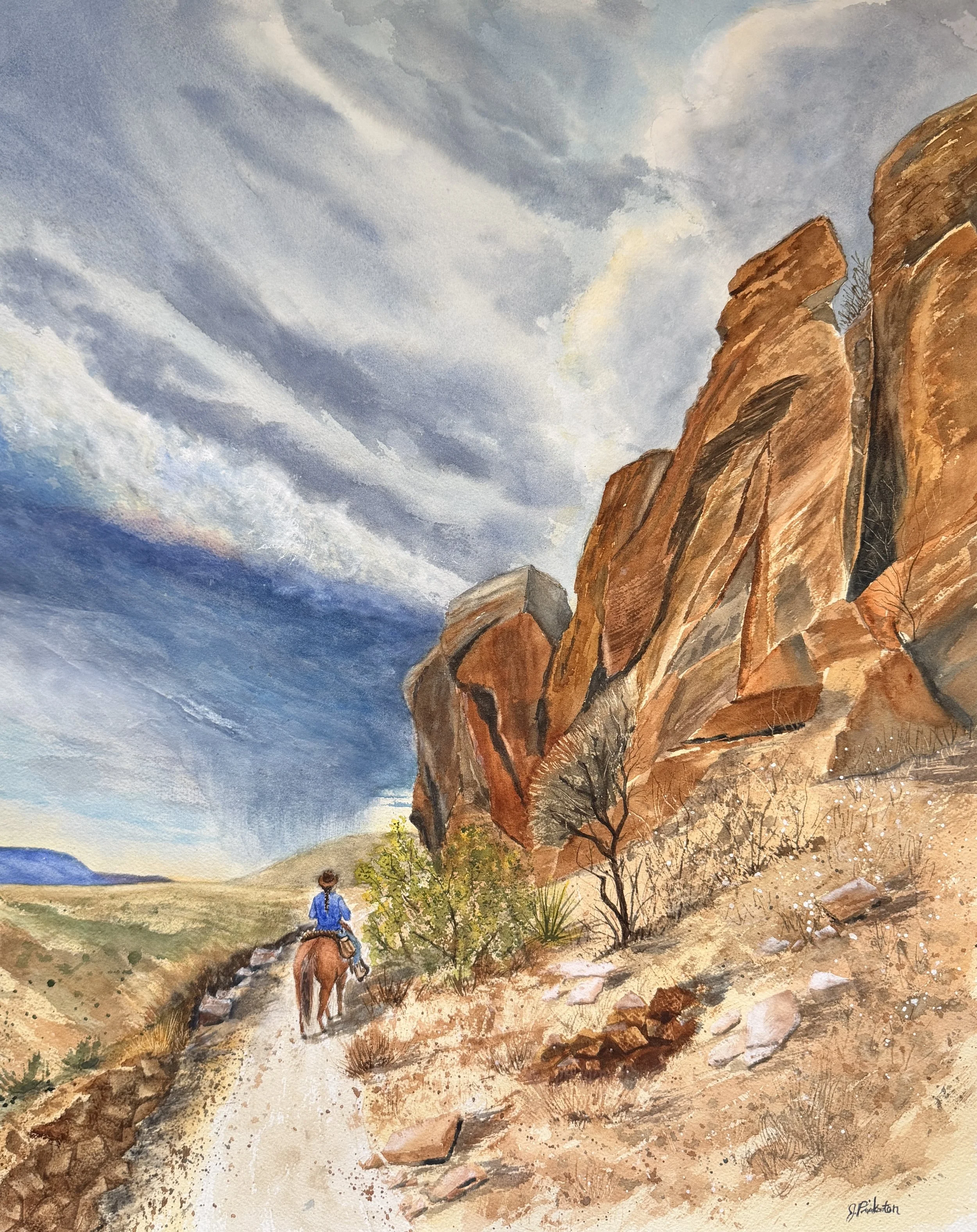 Passing By Giants - 20 x 16 - Parker County Sheriff's Posse Art Show - 900