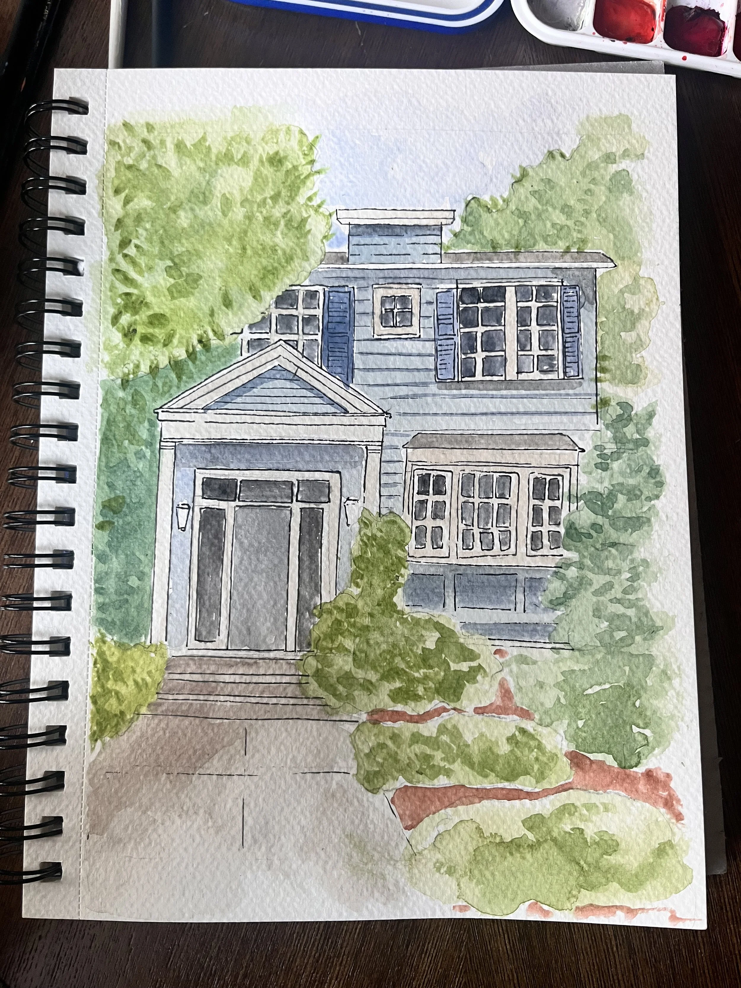 Custom Watercolor House Portrait