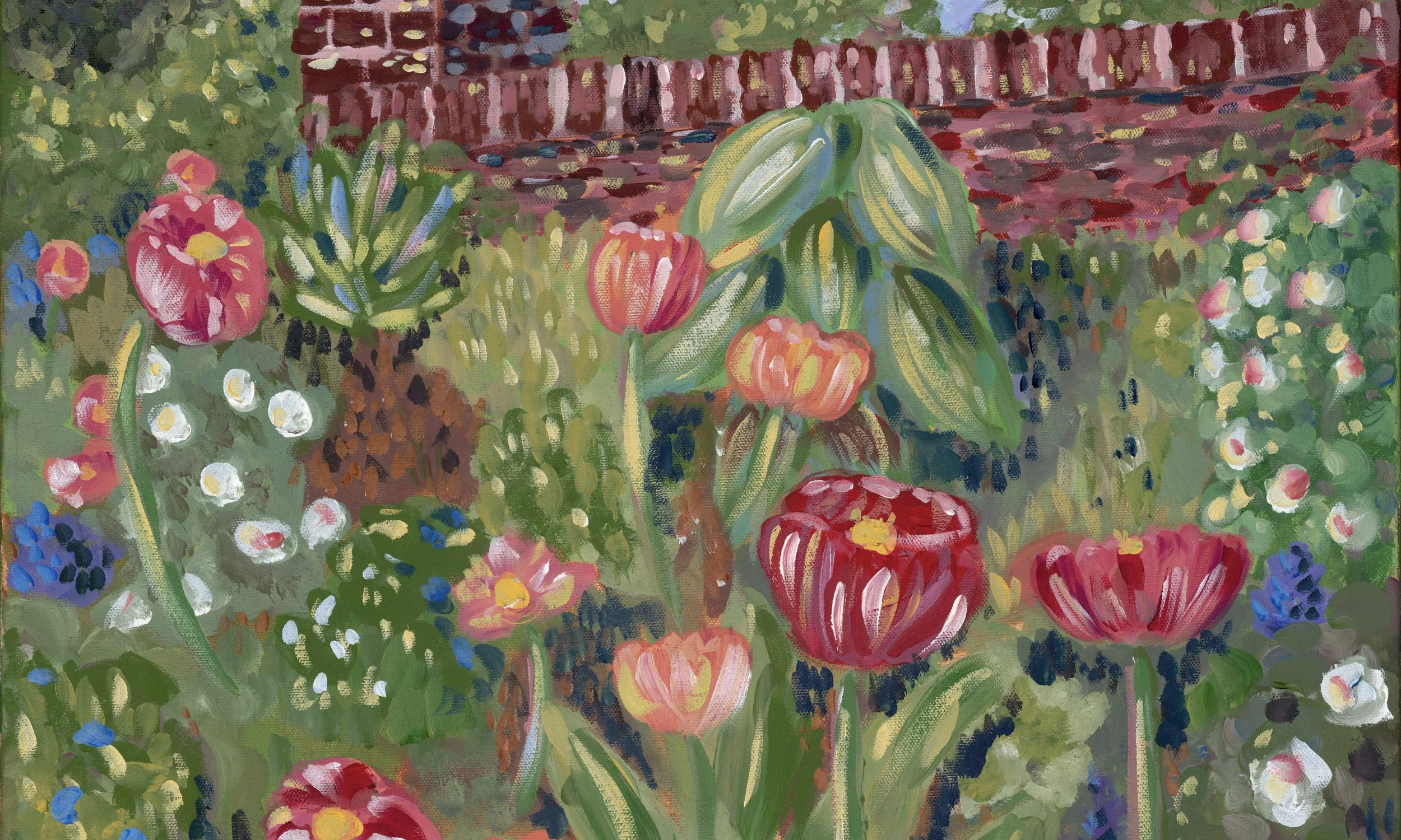 Spring Poppies in the English Garden.

This painting is on display in the Dali Museum's online impressionist exhibition, has been made into prints for the Cummer Museum shop, and finally has made it's way to it's forever home. A well-travelled painti