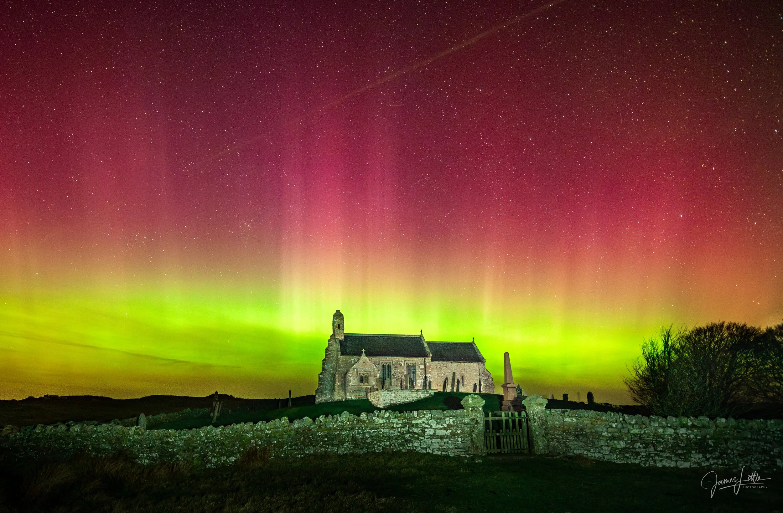 Aurora lights up the Northumberland sky