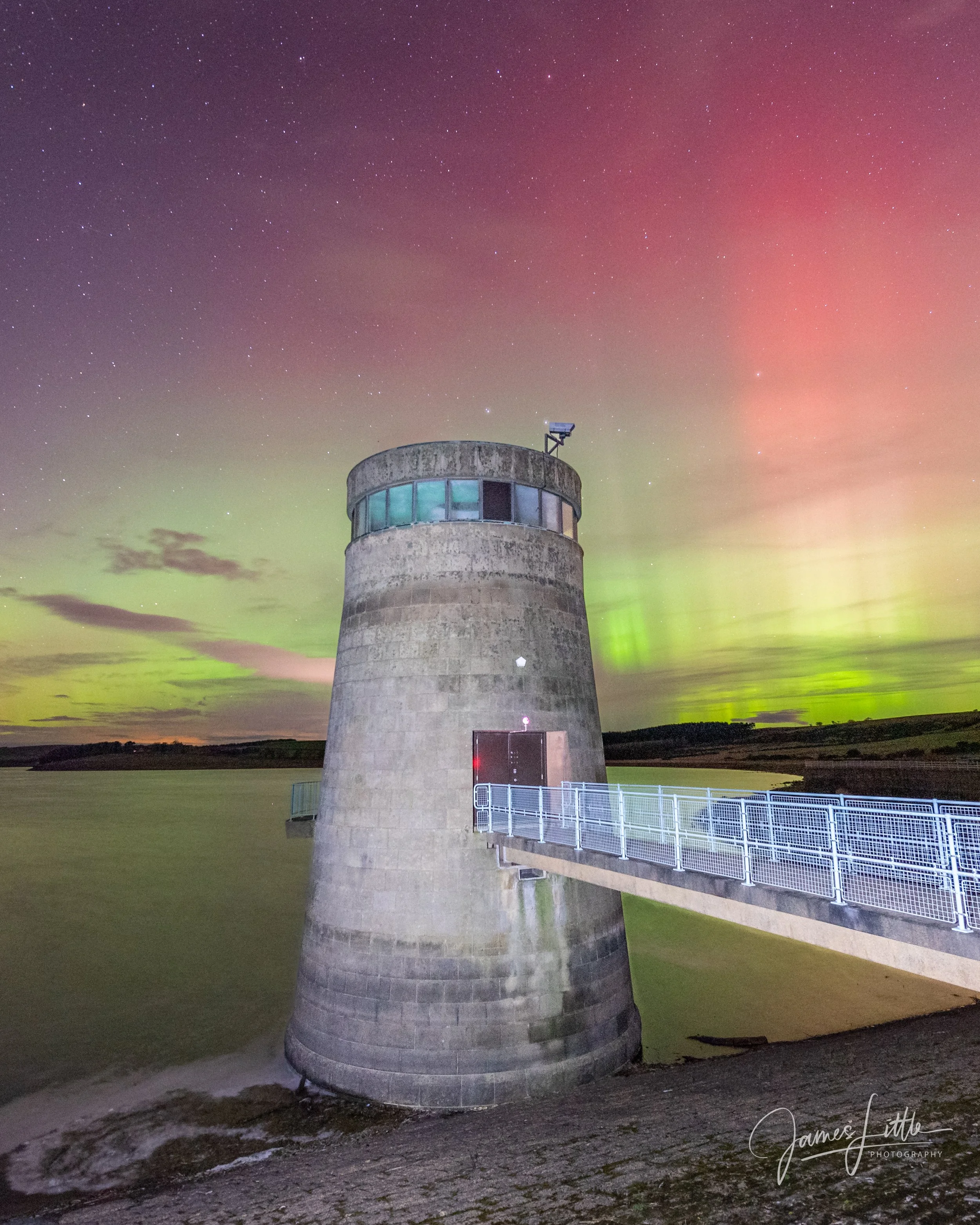 Northern Lights at Derwent Reservoir, Northumberland