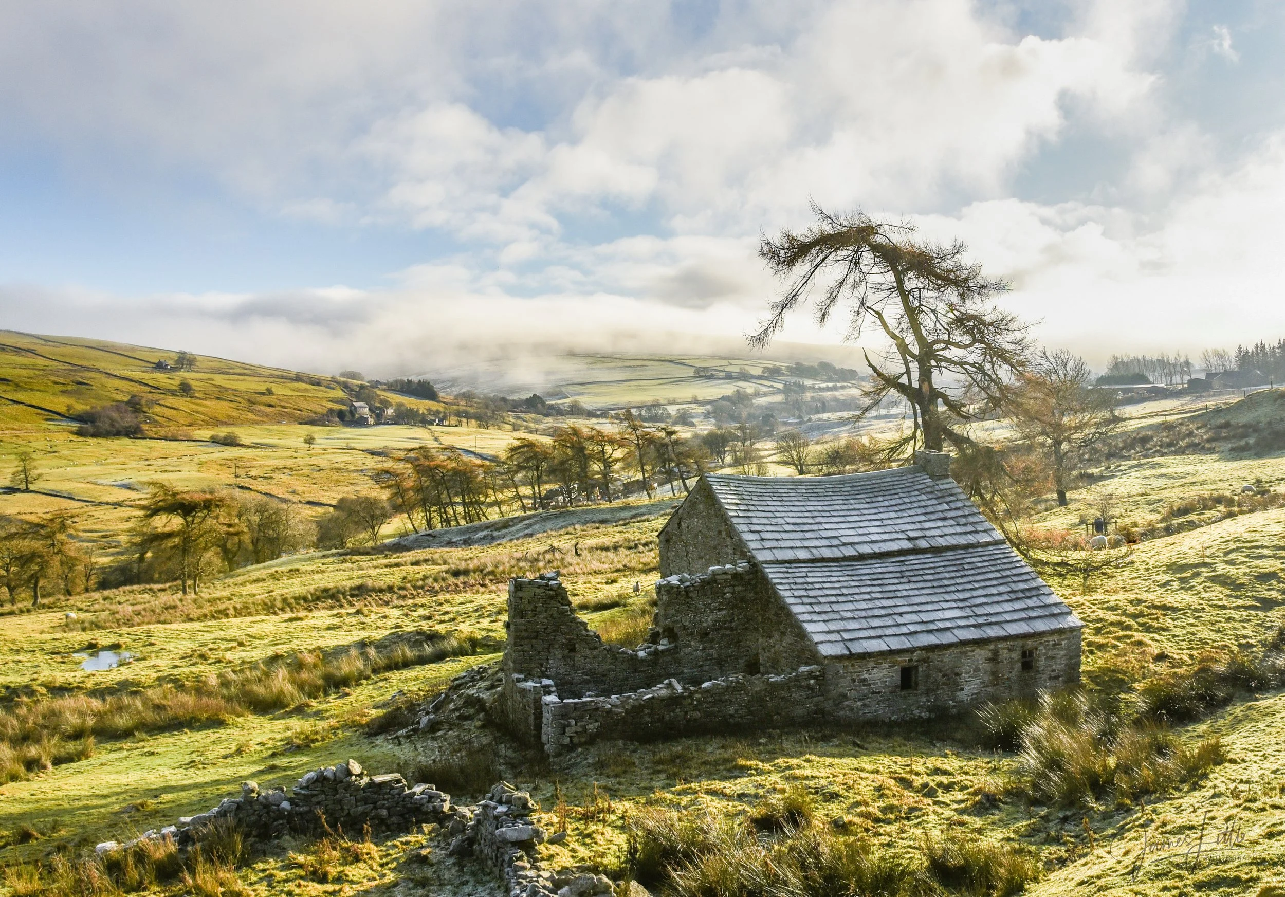 Old building at Shield Bank near Sparty Lea inspired by the late Paul Stangroom Fine Art