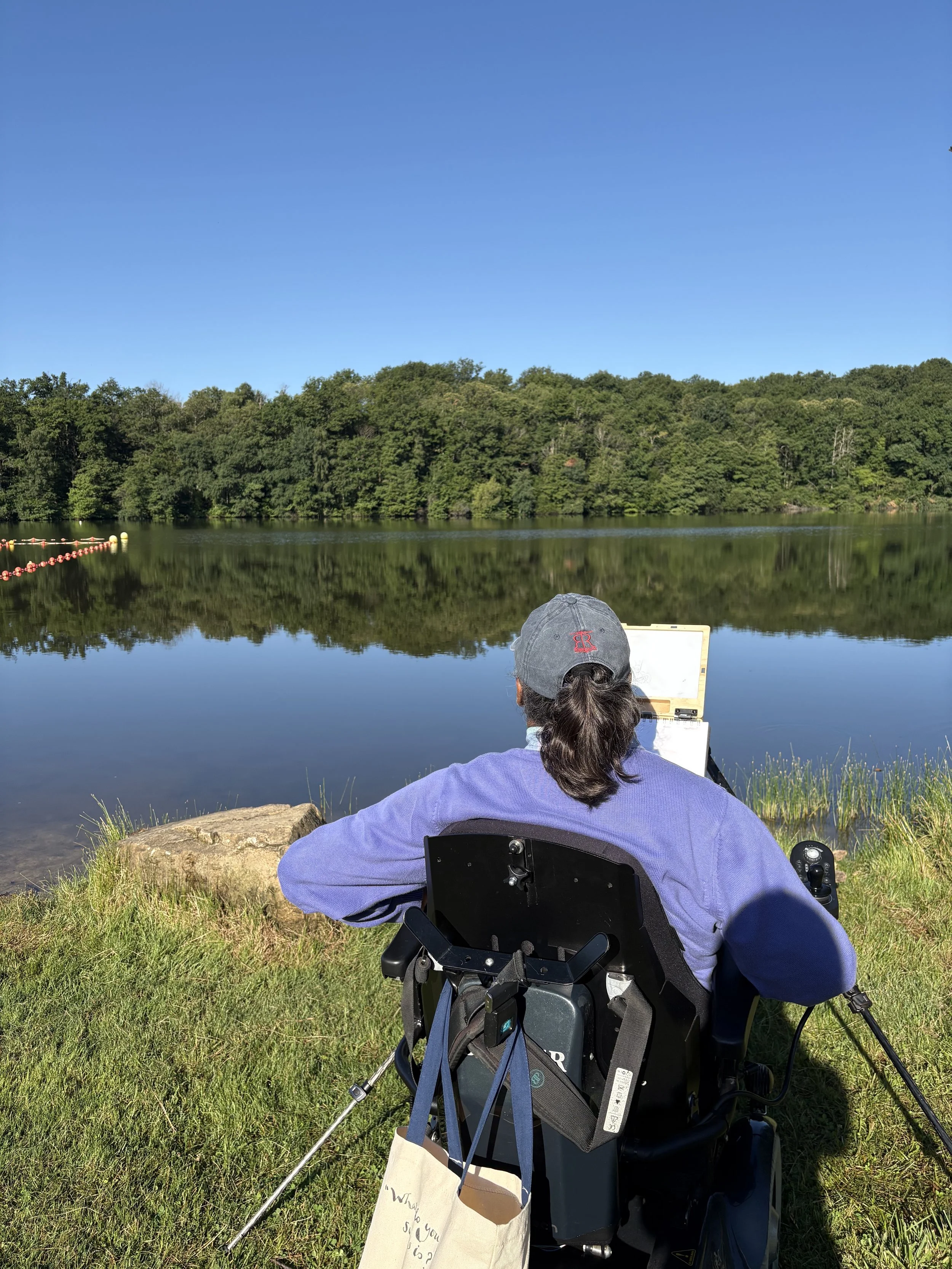 Sketching by the Lake in Lanouille 