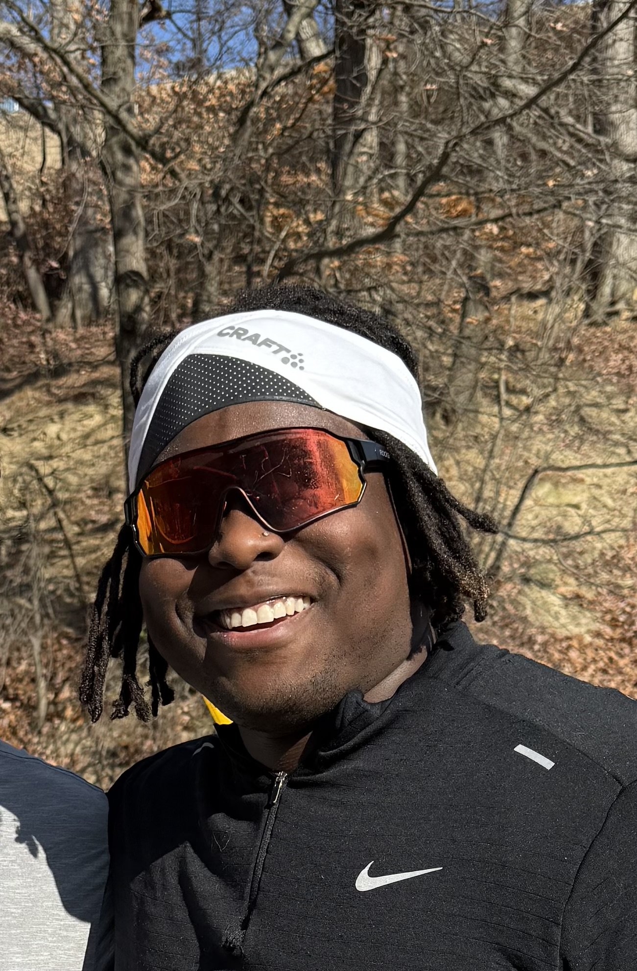 Ambassador Mo on a trail