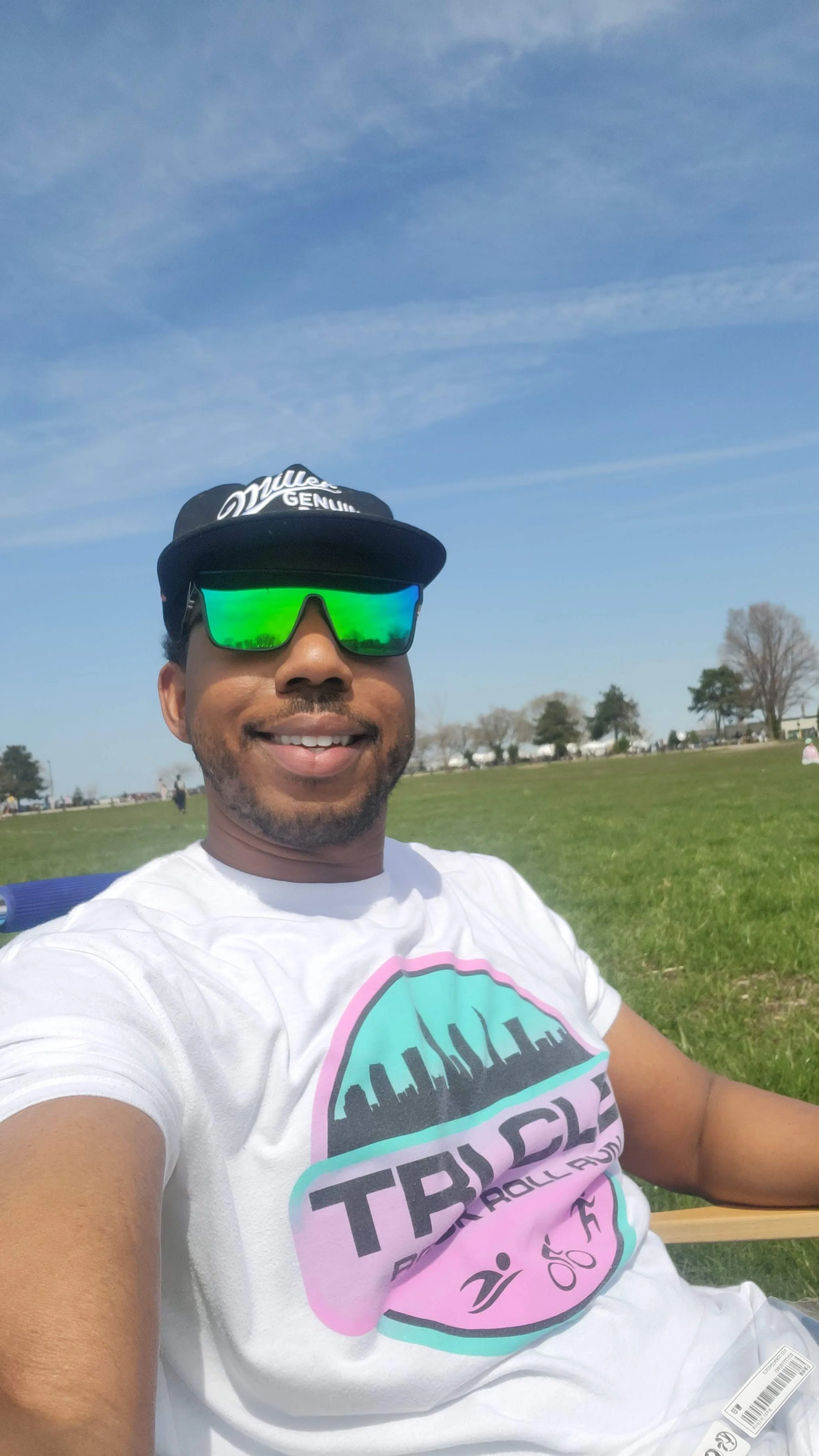 Ambassador Brandon wearing his Tri CLE shirt