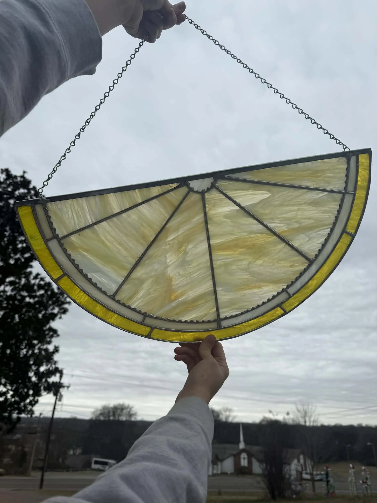 Stained Glass Lemon Window Topper
