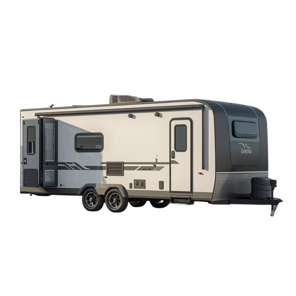 An RV floating in white space.