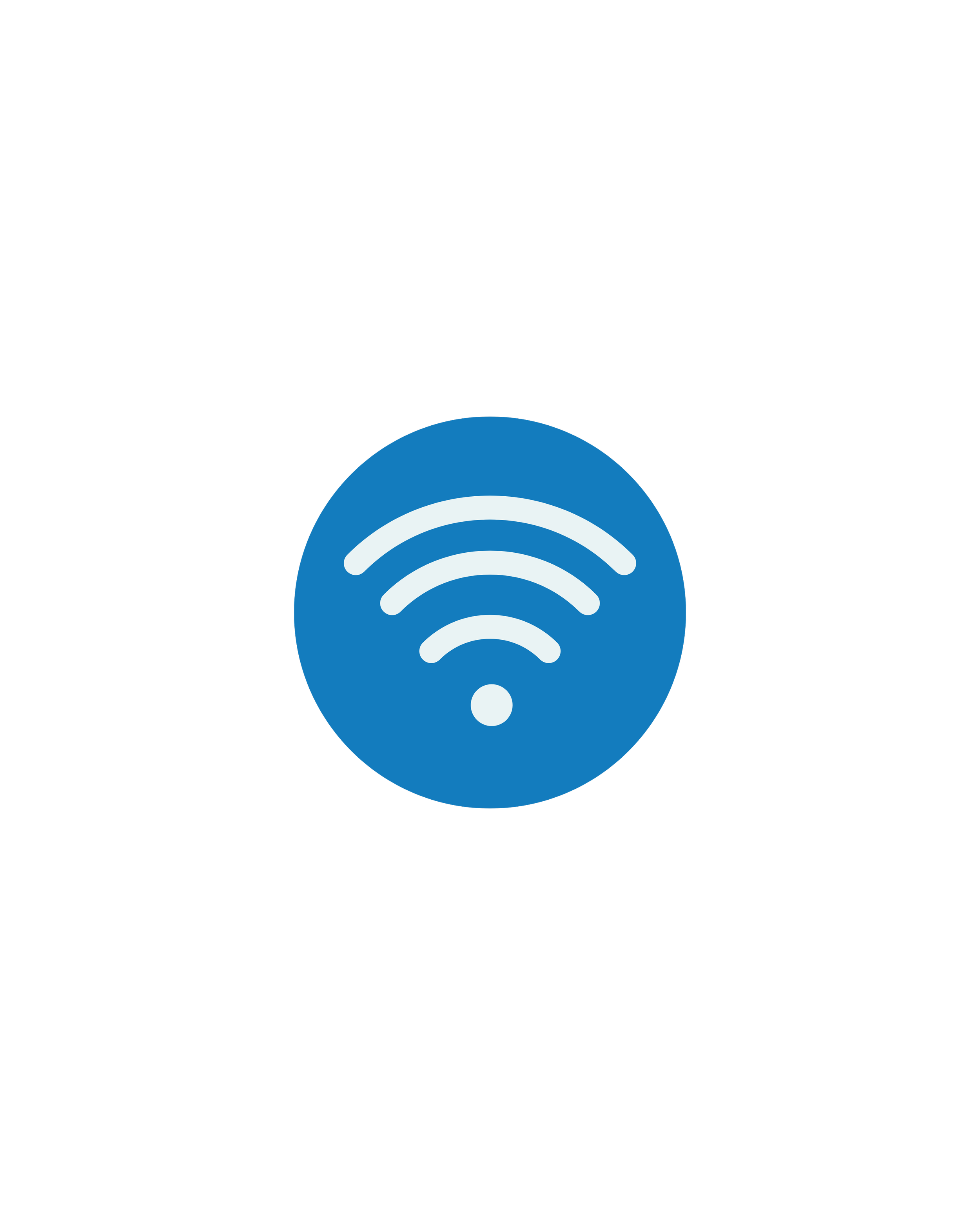 Wi-Fi symbol in a blue circle