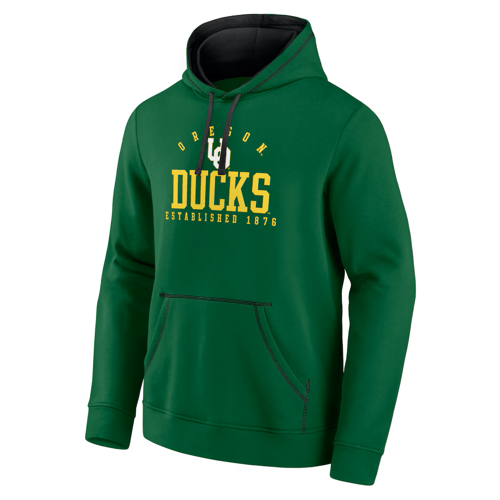 mens fanatics green oregon ducks toppler fleece pullover hoodie