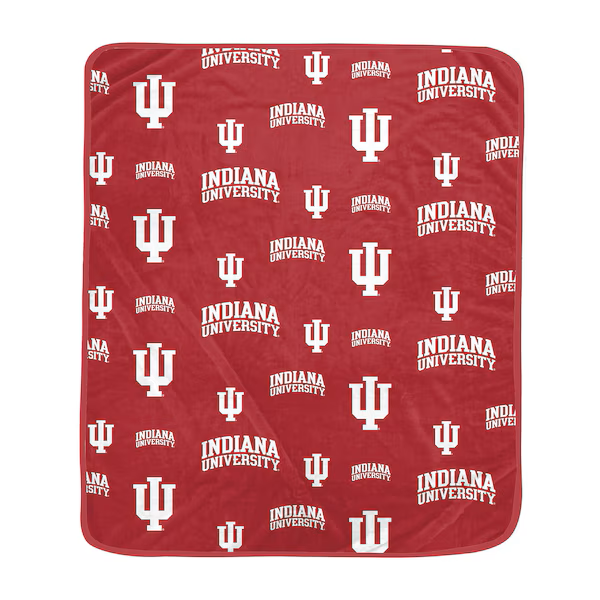 pegasus indiana hoosiers 60-x-70 homefield flipped wordmark ultra soft blanket