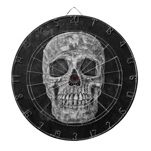 skull gothic old grunge black white texture dart board