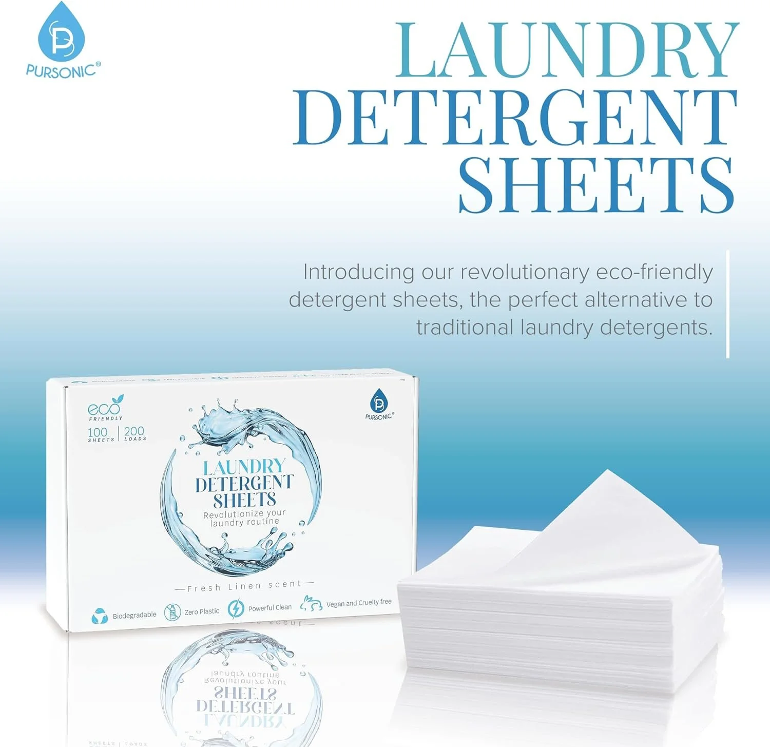 Eco Friendly Laundry Detergent Sheets – Fresh Linen Scent