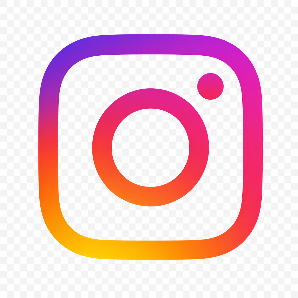 Colorful Instagram logo with a gradient of purple, pink, orange, and yellow.