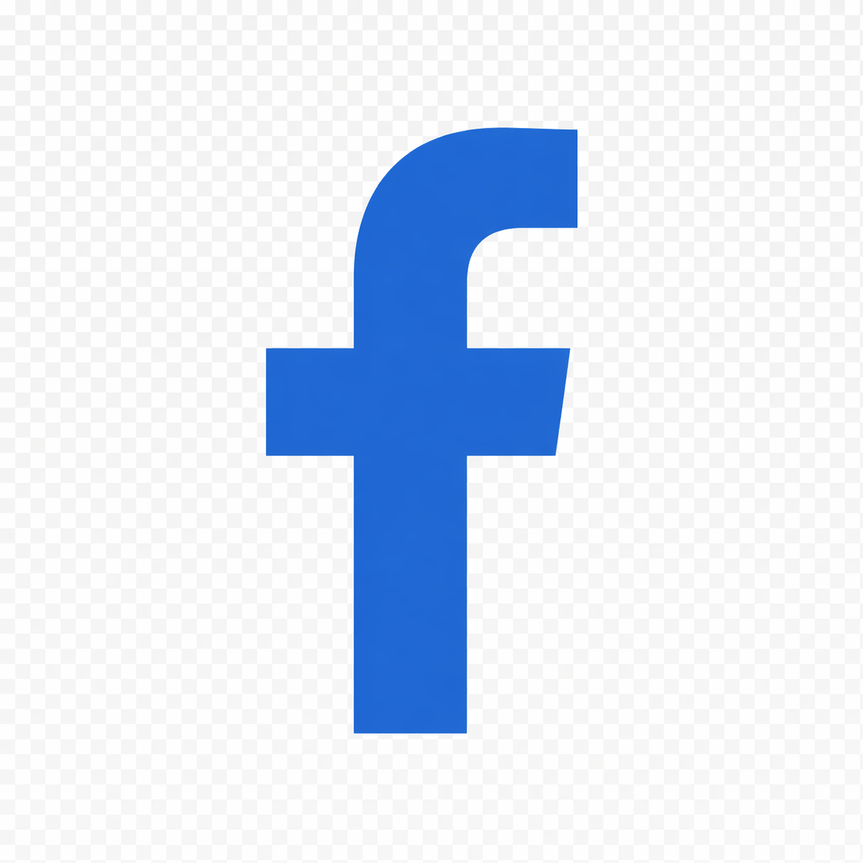 Blue Facebook logo on a transparent background.