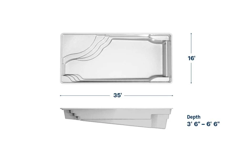 Olympia — Enchantment 9.17 Fiberglass Pool | Rectangular Plunge Pool ...