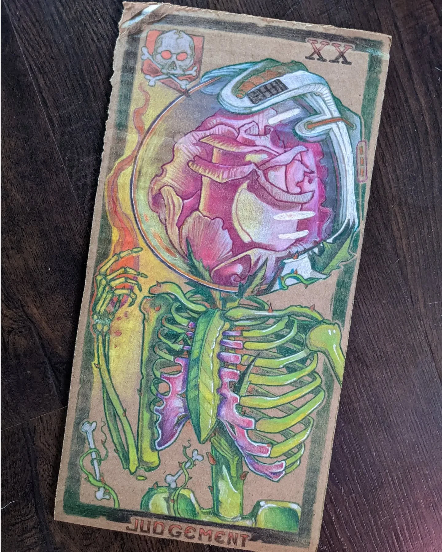 Judgement tarot for a day of judgement, but largely for the supreme court having revealed the truth about their inability to truly judge anything. 

mixed media on some random battered cardboard 

#colerase #prismacolorpencils #gelpens #copicmultilin