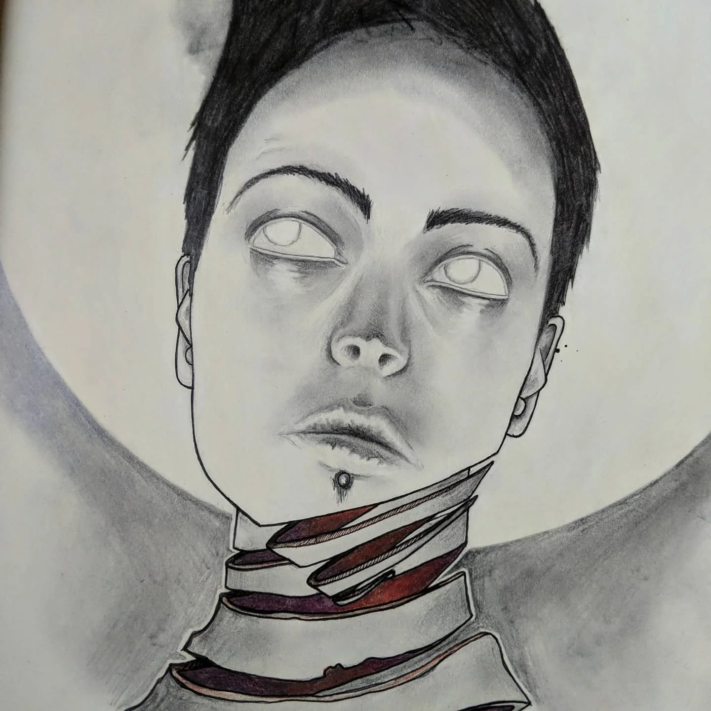 Ink, graphite, colored pencils, and a reflection of self. Self portrait from 2013. 🦇🦝
#selfportrait #graphite #ink #coloredpencil #drawing