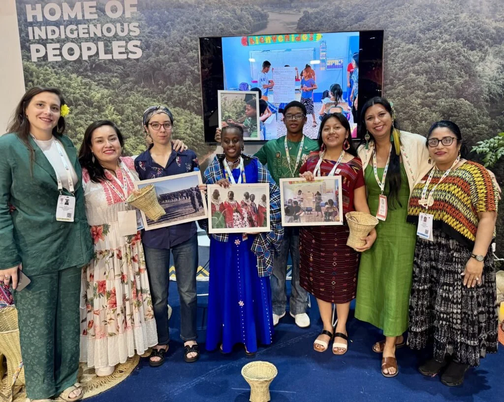 Luna with other Indigenous youth presenting their work. Photo by Lia Lopez