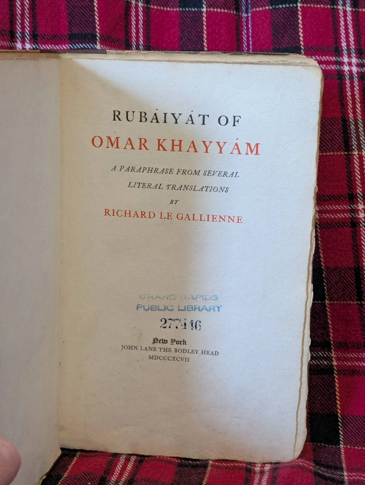 Rubaiyat of Omar Khayyam 1897 SIGNED LIMITED EDITION Richard Le Gallienne US $359.99