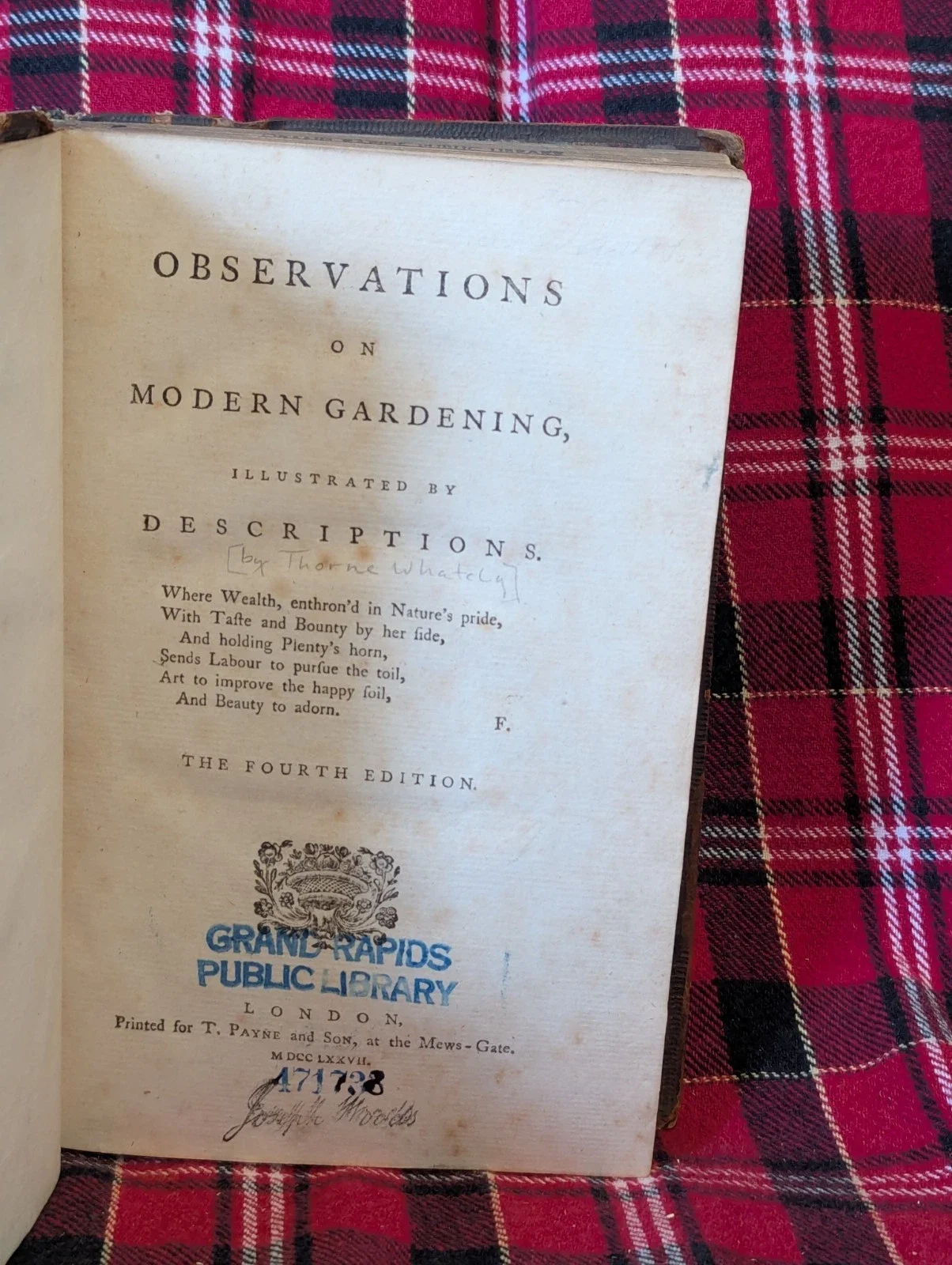 Whately, Thomas Observations On Modern Gardening 1777 4e London Marbling RARE US $1,252.80