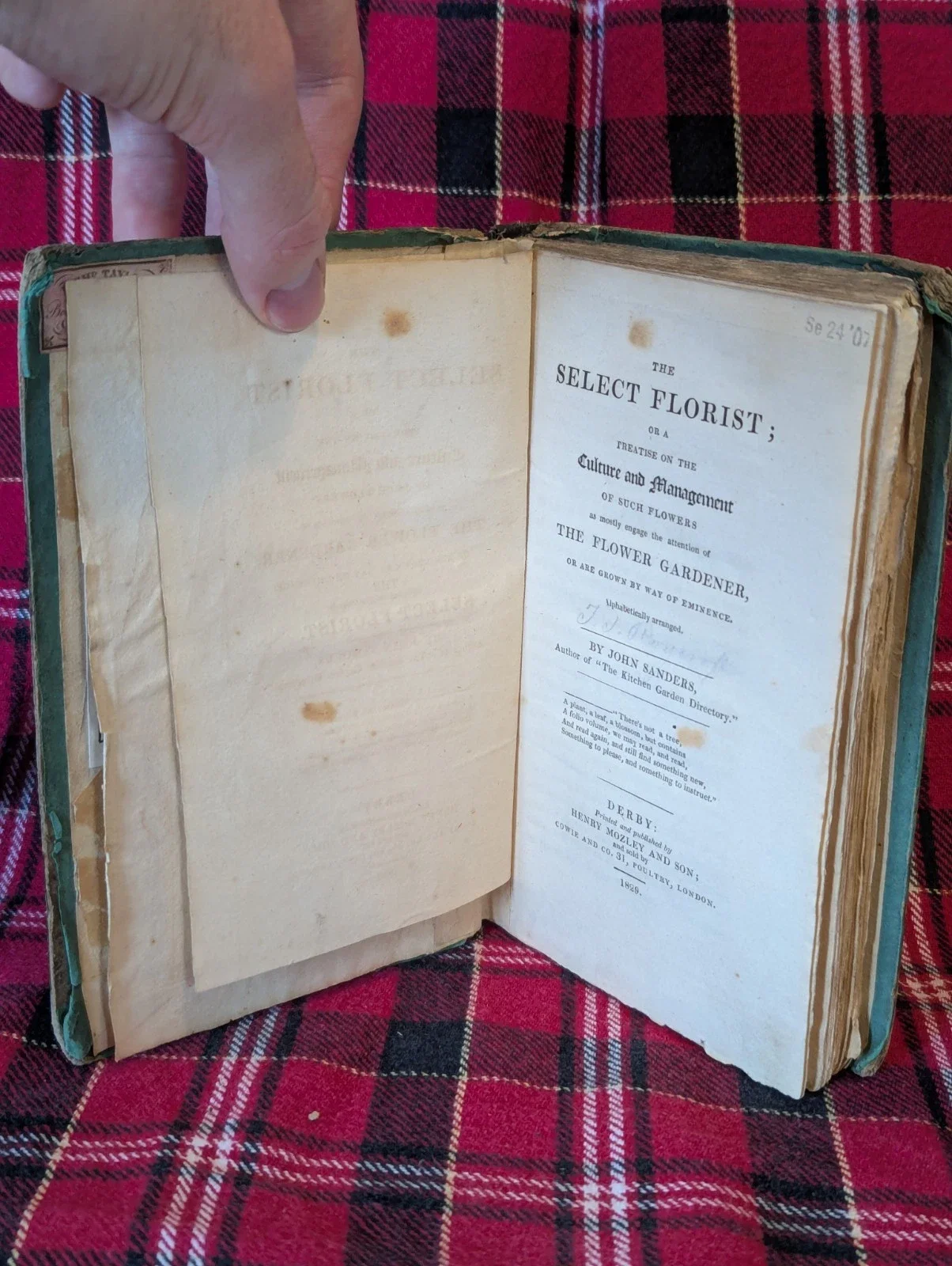 The Select Florist by John Sanders 1829 US $899.00