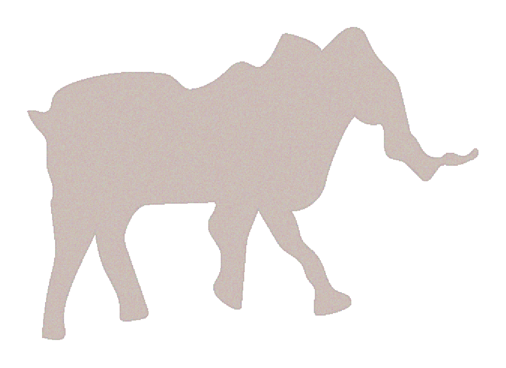 Silhouette of an elephant.