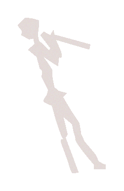 Silhouette of a human figure playing a flute