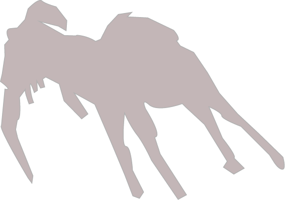 Silhouette of an elephant.