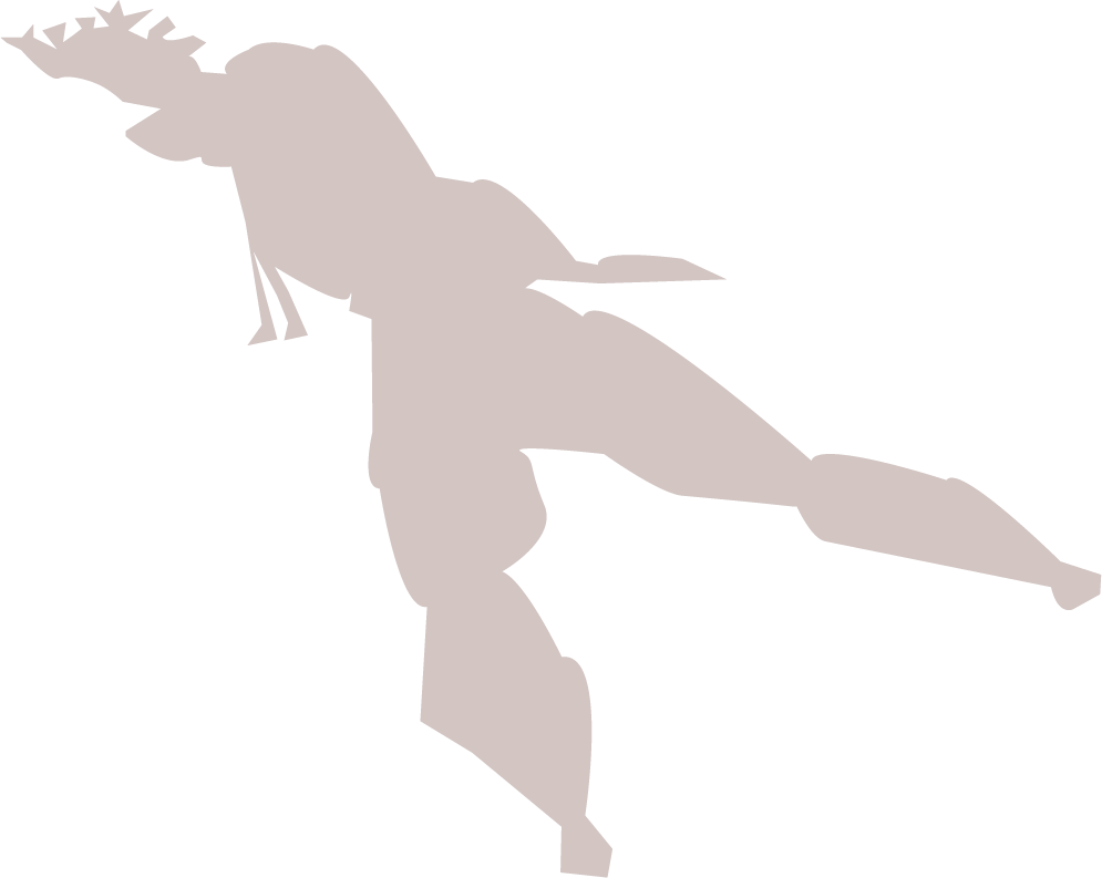 Silhouette of a human figure in motion