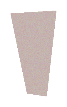 A tall, brown, tapered rectangular object with a slightly tilted orientation.