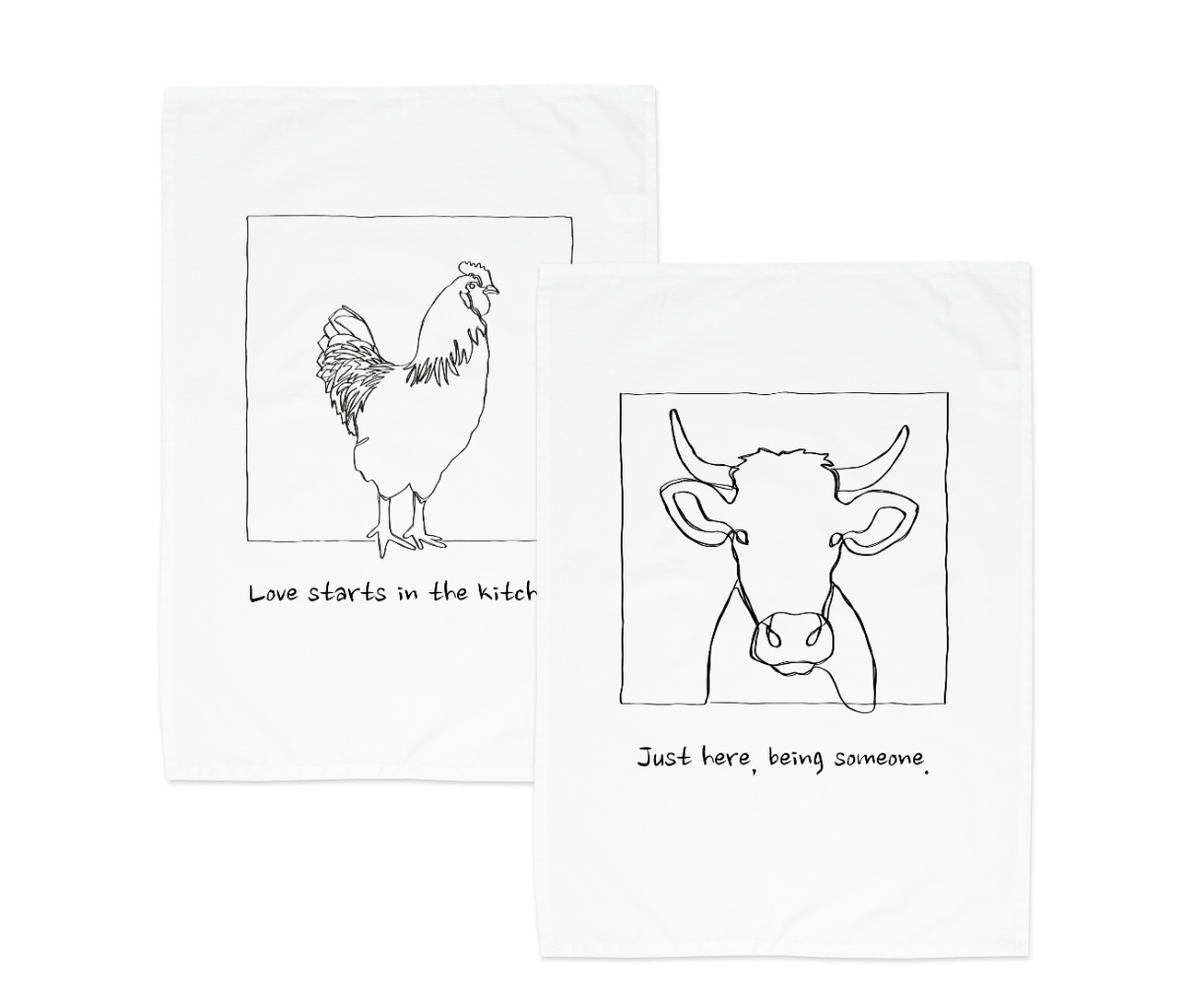 Love Starts in the Kitchen Tea Towels (Set of 2)