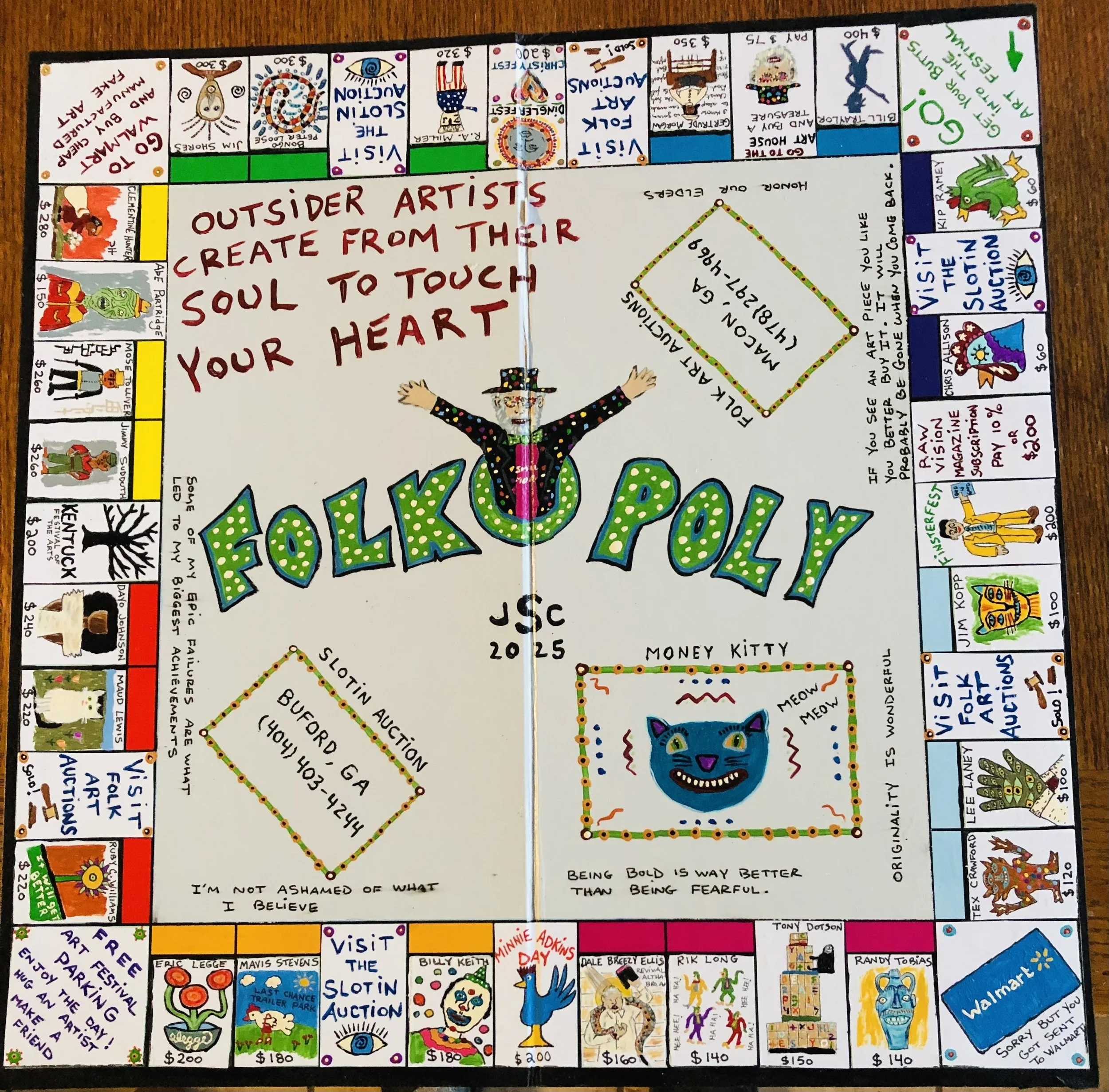 Folkopoly game board and pieces