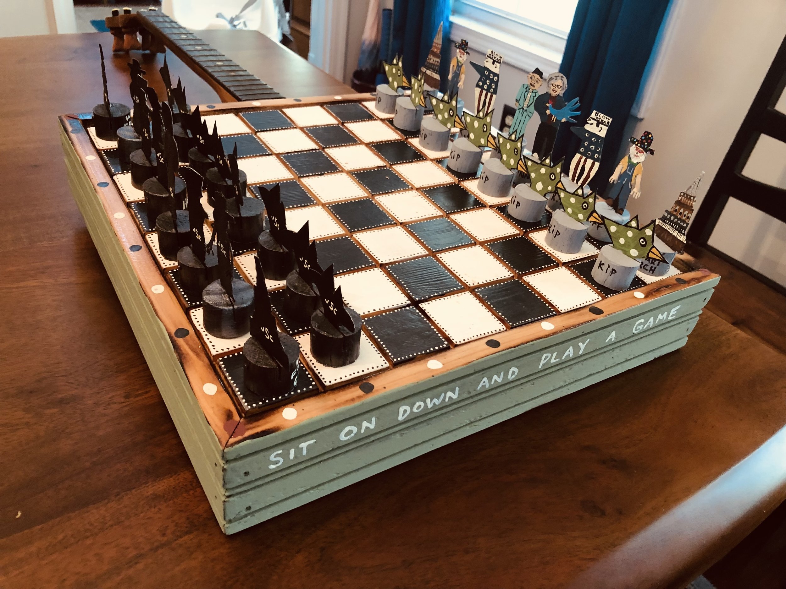 Folk Art chess board