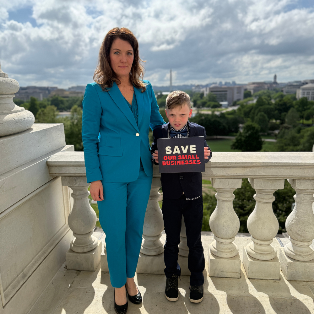 Beth Benike and her son Christian at the US Capitol advocating for small businesses.