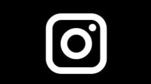Instagram logo with white camera outline on black background