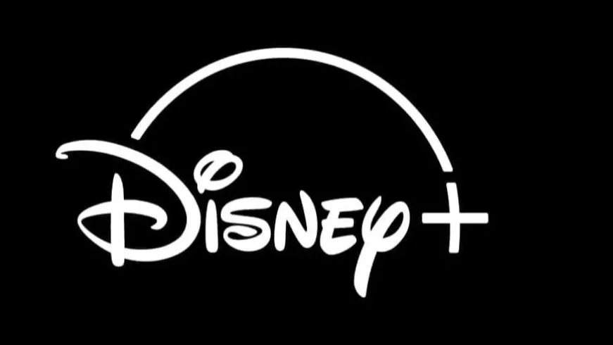 The Disney+ logo in white on a black background.