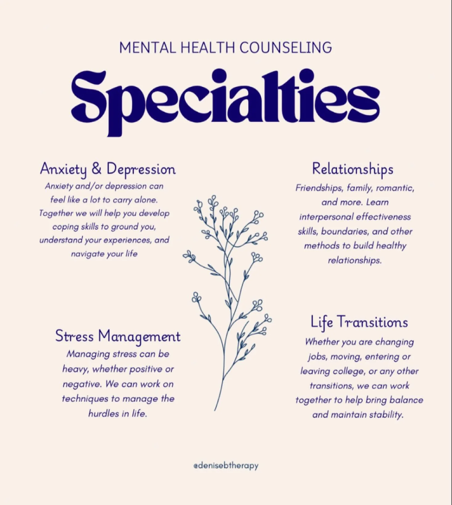 for those of you that are new here, these are some of my specialities 🧡 check the link in my bio or message me for more information on my services, modalities, and specialties!