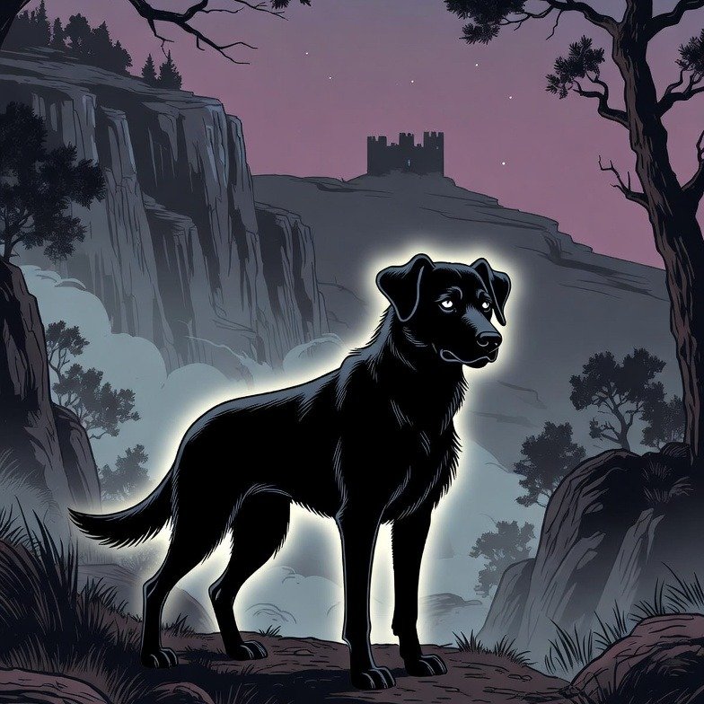 A silent black dog that leaves no tracks... The Black Dog of the Hanging Hills in Meriden, CT is Connecticut's creepiest omen: see it once for joy, twice for sorrow, third time... death. Born from a 1898 ghost story but still spotted near Castle Crai