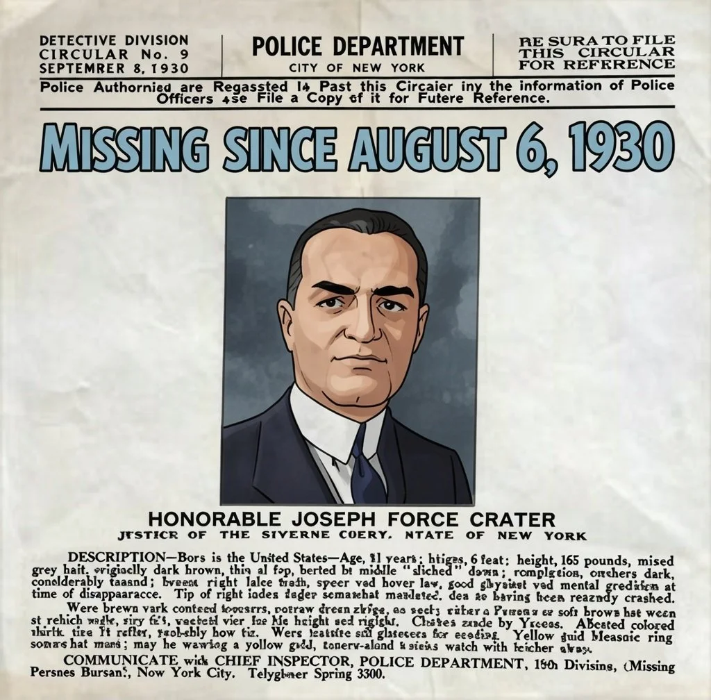 Joseph F. Crater Disappearance: The Unsolved Mystery of New York's "Missingest Man" in 1930