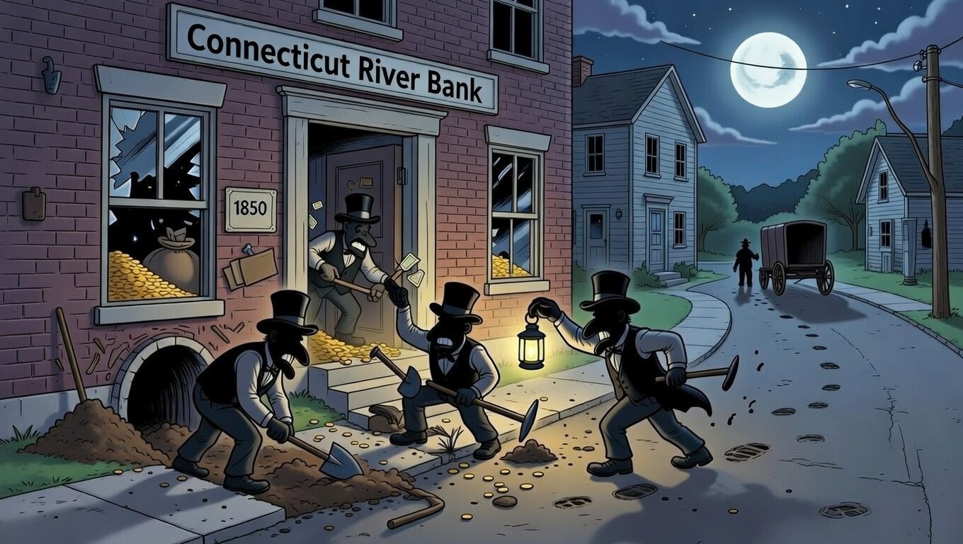 1850: They tunneled into a NH bank vault... then ruined it all. The Charlestown Bank Heist&mdash;gold stolen, clues left everywhere, robbers caught spending loot openly. One of America's weirdest robberies gone hilariously wrong. Full wild true crime