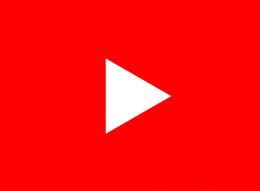 Red background with a white play button in the center.