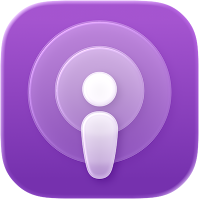 Purple sound icon with a white center and a white vertical line underneath.