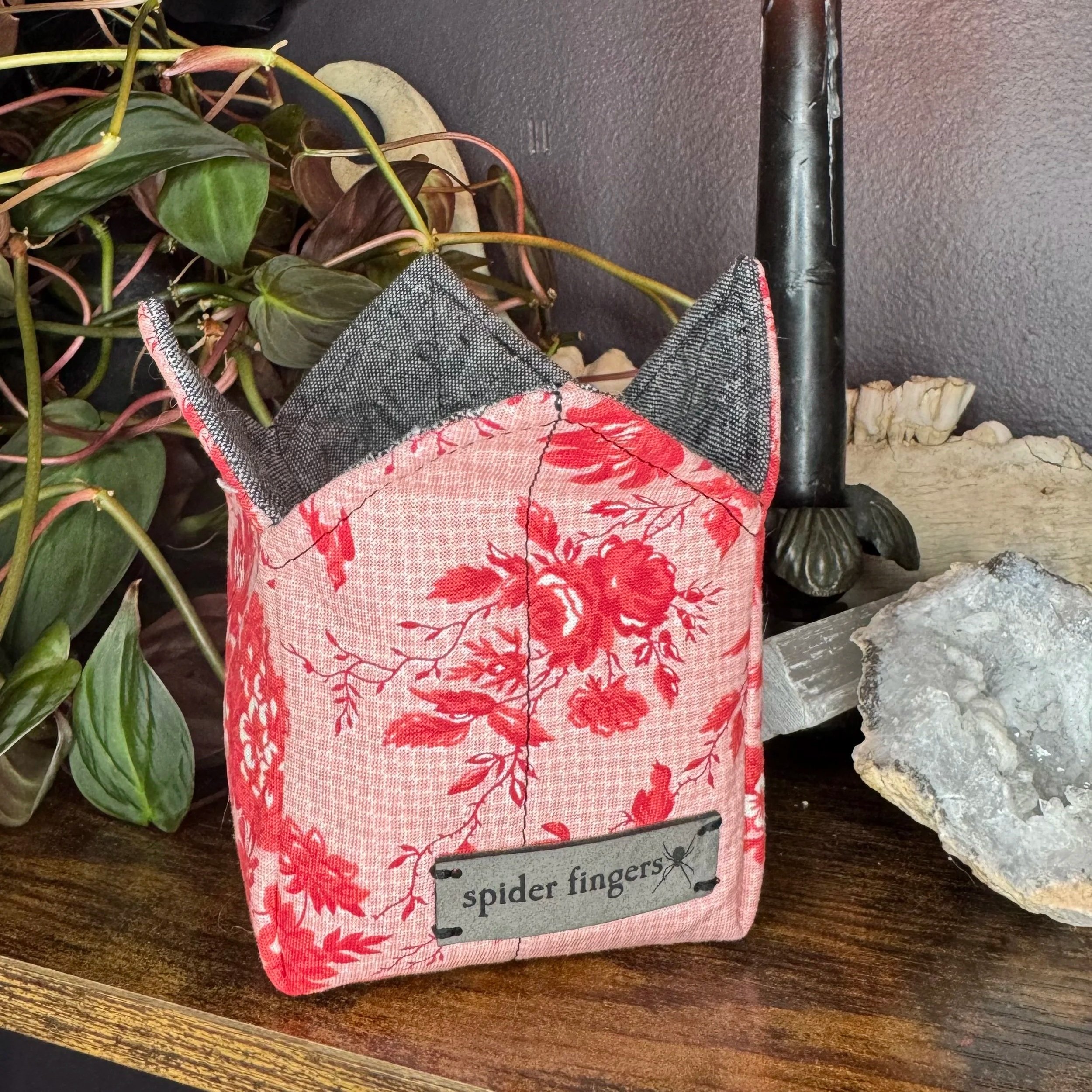 ice cream pint cozie | pink floral & gray