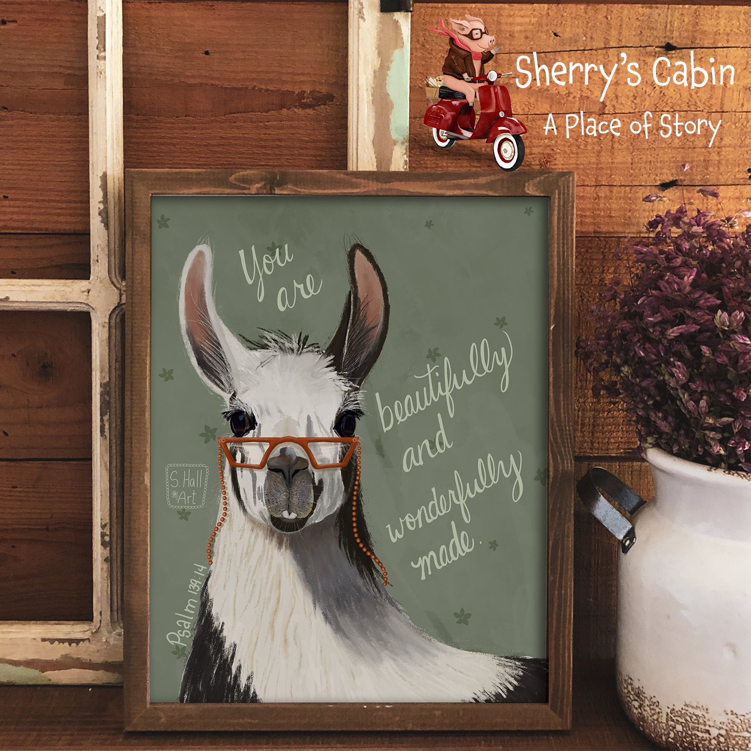 Llama Psalm 139:14 Beautifully Made Art Print | 8x10