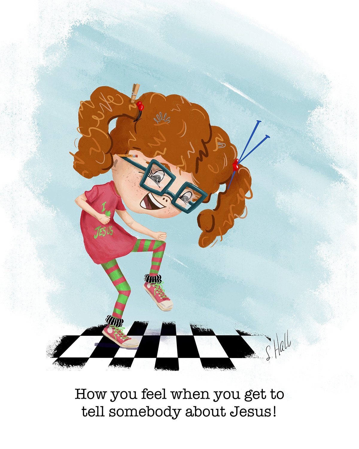 Ruby Ann is excited! Picture Book character by Sherry Hall