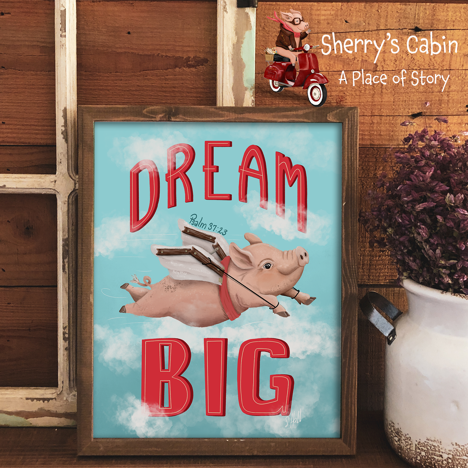 Flying Pig - Dream Big Art Print | 8x10
