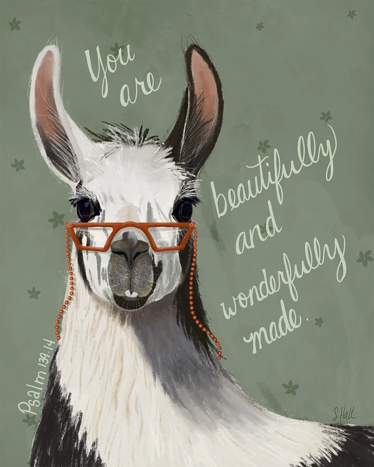Llama Art Print by Sherry Hall Psalm 139:14