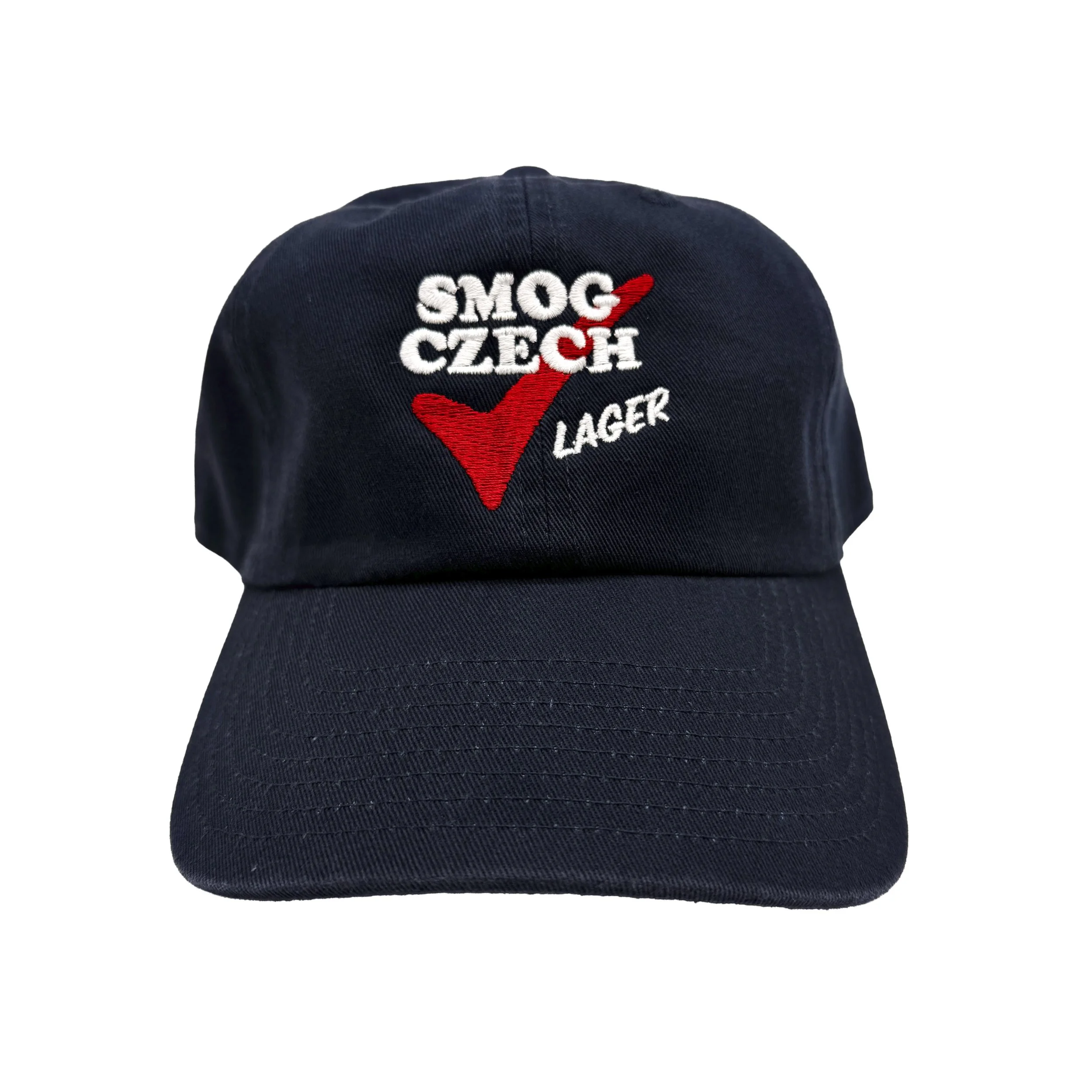 Smog Czech embroidered dad hat on a ’47 Brand 4700 Clean Up Cap - Front