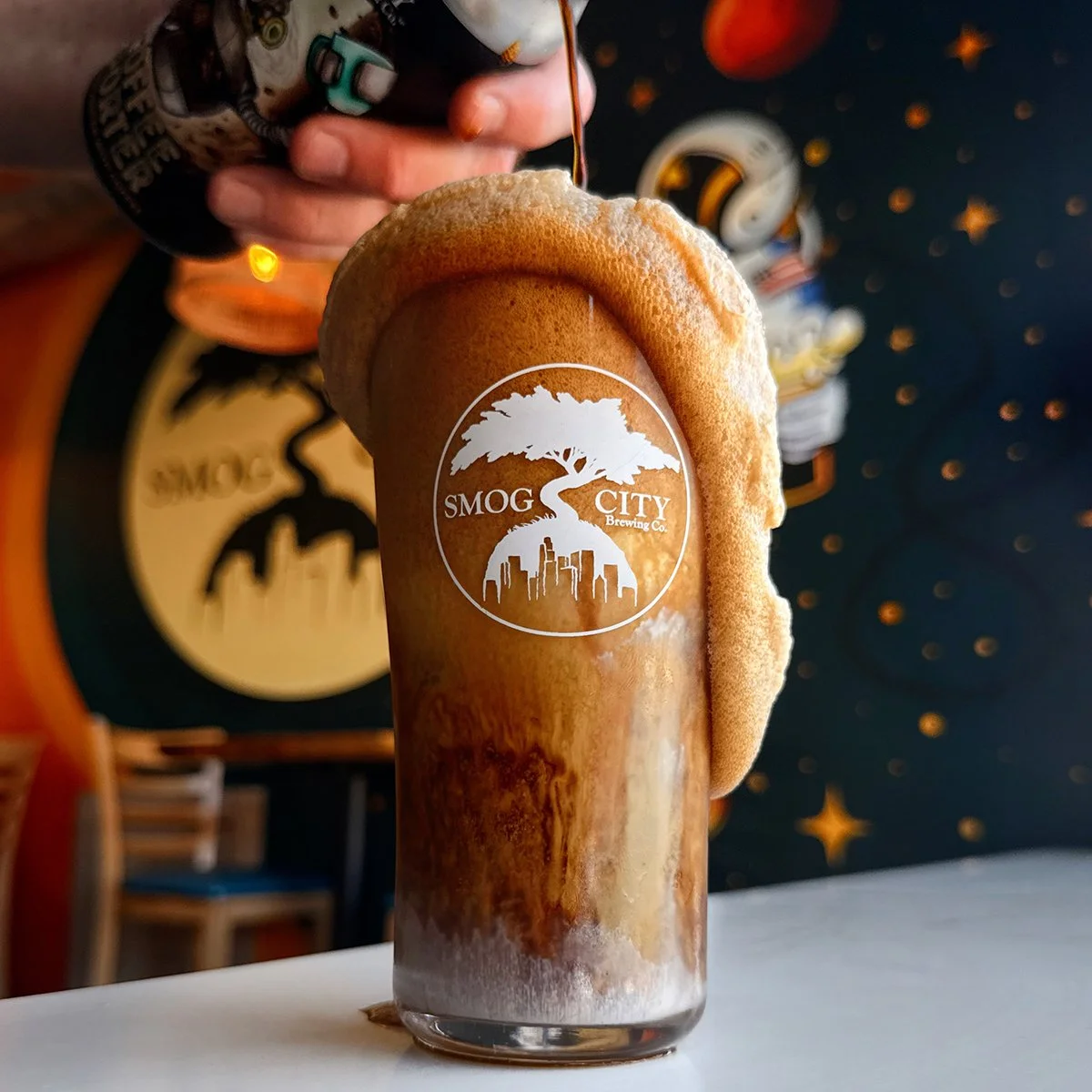 Beer float at Smog City Heights Eats & Drinks in Long Beach, CA.